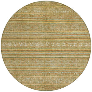 HomeRoots 5' Durable Artichoke Green Southwestern Area Rug for Indoor & Outdoor Spaces – Easy Care & Stylish 8' Round 615946