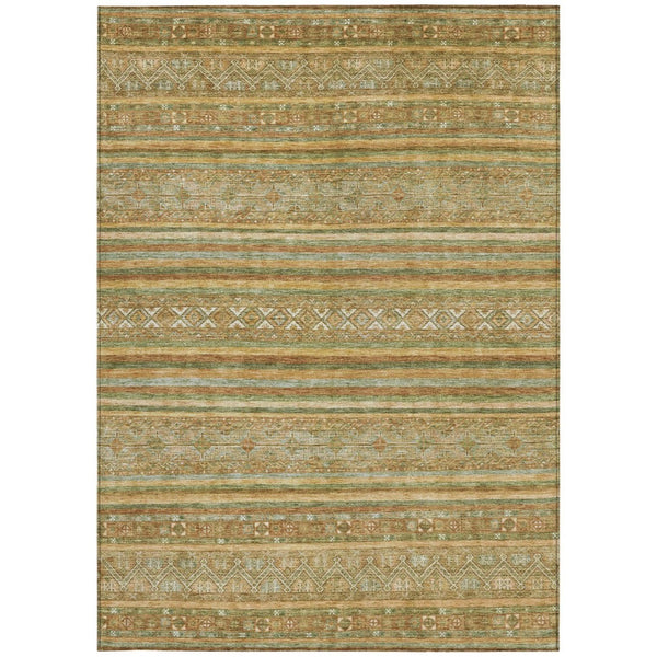 HomeRoots 5' Durable Artichoke Green Southwestern Area Rug for Indoor & Outdoor Spaces – Easy Care & Stylish 8' X 10' 615947