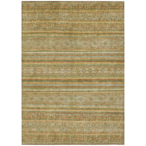 HomeRoots 5' Durable Artichoke Green Southwestern Area Rug for Indoor & Outdoor Spaces – Easy Care & Stylish 9' X 12' 615948