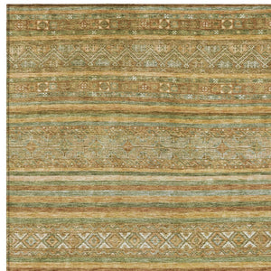 HomeRoots 5' Durable Artichoke Green Southwestern Area Rug for Indoor & Outdoor Spaces – Easy Care & Stylish 9' X 12' 615948