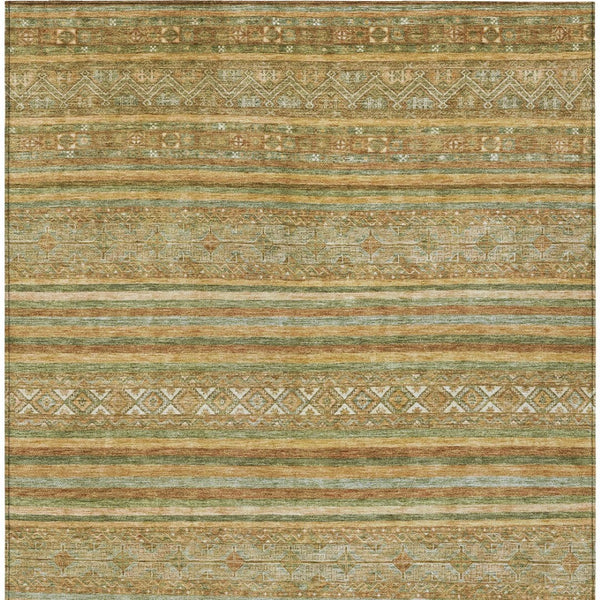 HomeRoots 5' Durable Artichoke Green Southwestern Area Rug for Indoor & Outdoor Spaces – Easy Care & Stylish 10' X 14' 615949