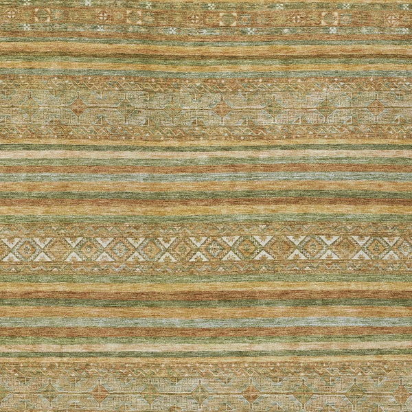 HomeRoots 5' Durable Artichoke Green Southwestern Area Rug for Indoor & Outdoor Spaces – Easy Care & Stylish 10' X 14' 615949
