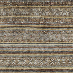 HomeRoots 5' Brown Denim Blue and Beige Southwestern Indoor/Outdoor Area Rug - Durable, Washable, Versatile Decor 8' X 10' 615953