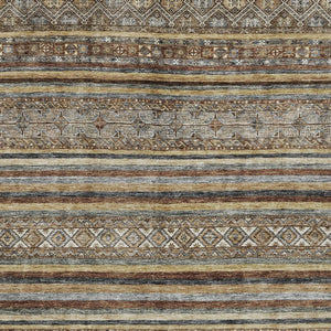 HomeRoots 5' Brown Denim Blue and Beige Southwestern Indoor/Outdoor Area Rug - Durable, Washable, Versatile Decor 9' X 12' 615954