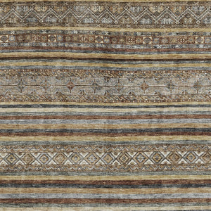 HomeRoots 5' Brown Denim Blue and Beige Southwestern Indoor/Outdoor Area Rug - Durable, Washable, Versatile Decor 10' X 14' 615955