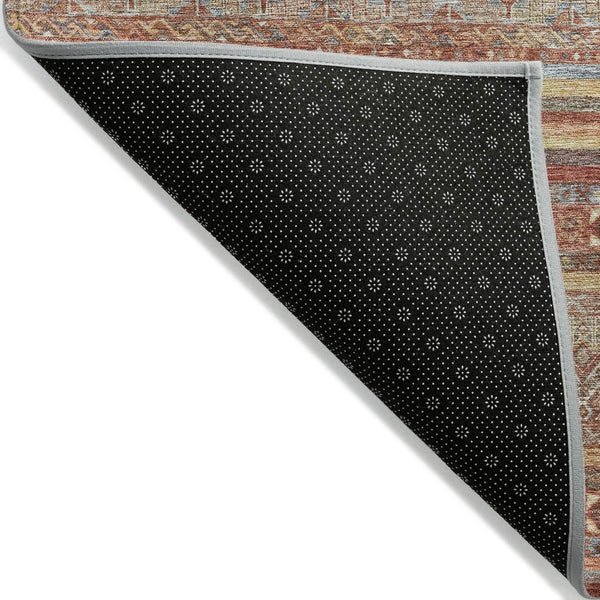 HomeRoots 5' Southwestern Area Rug in Rust, Gold & Silver – Durable, Washable, Stylish for Indoor & Outdoor Use 8' X 10' 615977