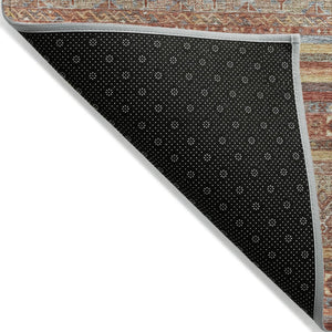 HomeRoots 5' Southwestern Area Rug in Rust, Gold & Silver – Durable, Washable, Stylish for Indoor & Outdoor Use 9' X 12' 615978