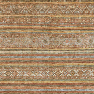 HomeRoots 9' X 12' Terra Cotta Copper Gray Rug - Durable Southwestern Design for Indoor & Outdoor Living Spaces 615990