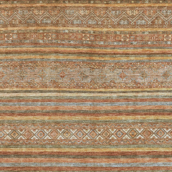 HomeRoots 9' X 12' Terra Cotta Copper Gray Rug - Durable Southwestern Design for Indoor & Outdoor Living Spaces 615990