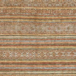 HomeRoots 5' Terra Cotta Copper and Gray Southwestern Washable Area Rug for Indoor and Outdoor Comfort 10' X 14' 615991