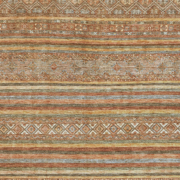 HomeRoots 5' Terra Cotta Copper and Gray Southwestern Washable Area Rug for Indoor and Outdoor Comfort 10' X 14' 615991