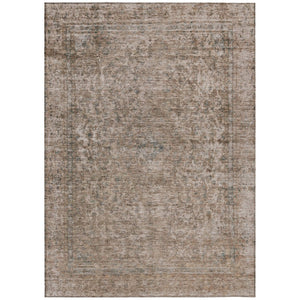 HomeRoots 5' Stylish Brown and Beige Abstract Washable Area Rug for Indoor and Outdoor Spaces, Easy Care 5' X 8' 615993