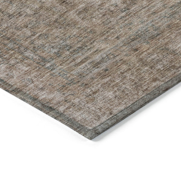 HomeRoots 5' Stylish Brown and Beige Abstract Washable Area Rug for Indoor and Outdoor Spaces, Easy Care 10' X 14' 615997