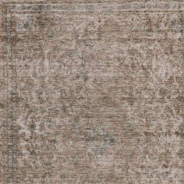 HomeRoots 5' Stylish Brown and Beige Abstract Washable Area Rug for Indoor and Outdoor Spaces, Easy Care 10' X 14' 615997