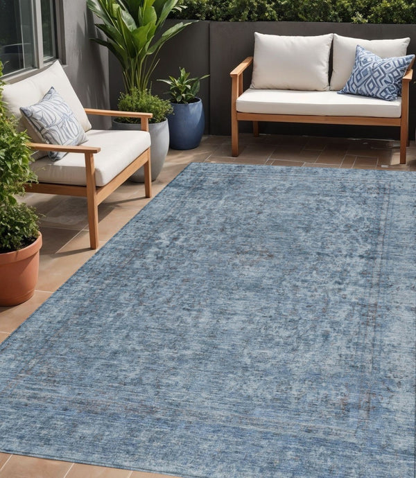 HomeRoots 5' Blue and Beige Abstract Area Rug – Stylish, Washable, and Durable for Indoor/Outdoor Spaces 5' X 8' 615999