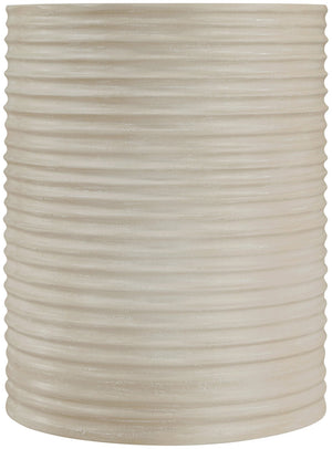 Meridian Furniture Nobi Ribbed Concrete Cylinder Accent Table Sculptural Art Deco for Indoor Outdoor Use Beige 615Sand-ET
