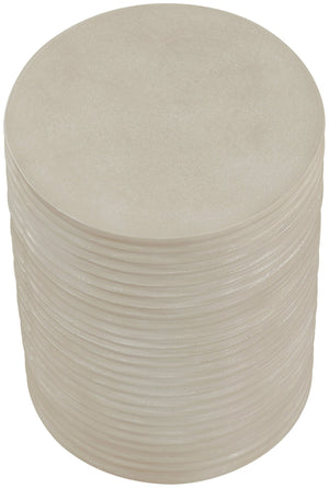 Meridian Furniture Nobi Ribbed Concrete Cylinder Accent Table Sculptural Art Deco for Indoor Outdoor Use Beige 615Sand-ET