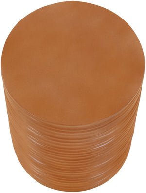 Meridian Furniture Nobi Ribbed Concrete Cylinder Accent Table Sculptural Art Deco for Indoor Outdoor Use Terracotta 615Terracotta-ET