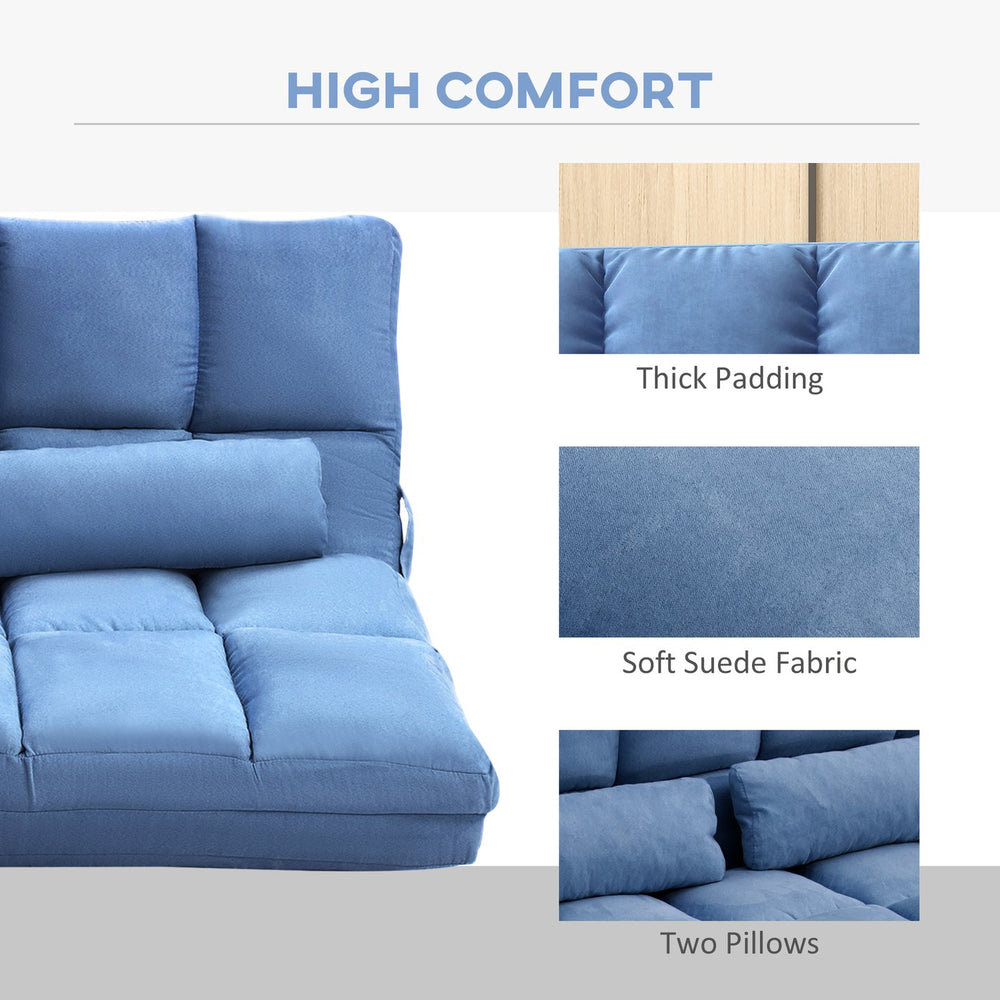 English Elm Homcom Versatile Convertible Sofa Chair Bed, Adjustable Lounge With 2 Pillows For Small Spaces W2225P217472