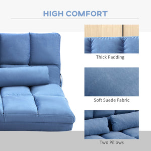 English Elm Homcom Versatile Convertible Sofa Chair Bed, Adjustable Lounge With 2 Pillows For Small Spaces W2225P217472