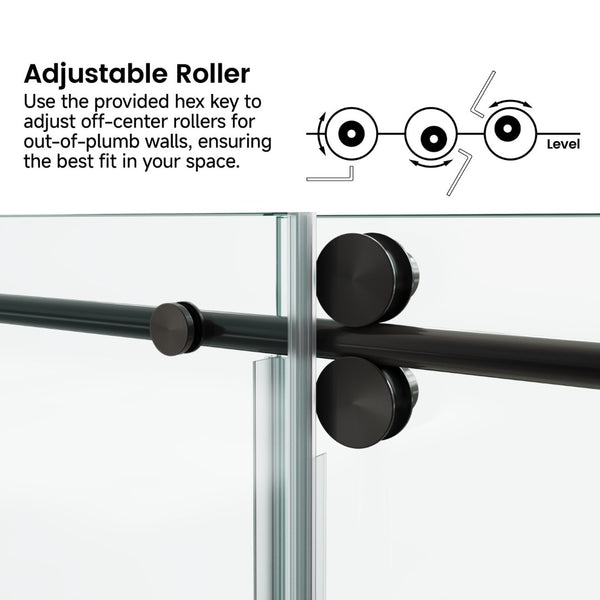 English Elm 48*76"fixed Sliding Frameless Shower Door Clear Tempered Glass Stainless Steel Hardware T3177P320594