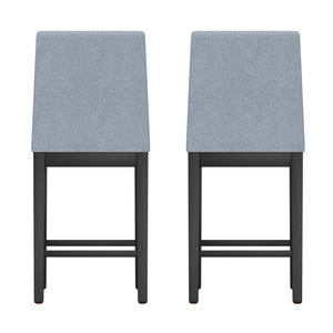English Elm Wallace & Bay - Gray Gathering Height Stool Set of 2 — Modern Solid Wood Gray Bar Stools, Easy-Care Classic Contemporary Design B2709P212260