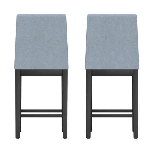 English Elm Wallace & Bay - Gray Gathering Height Stool Set of 2 — Modern Solid Wood Gray Bar Stools, Easy-Care Classic Contemporary Design B2709P212260