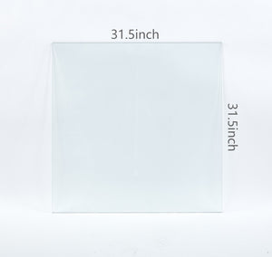 English Elm Tempered Clear Glass Square Table Top 80cm Polished Edges Modern Interior Surface W234P363933