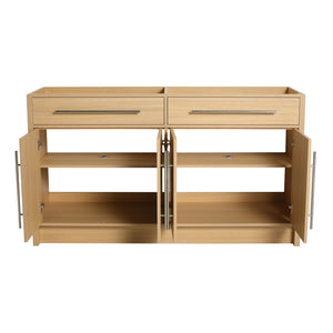 English Elm 60" Freestanding Bathroom Vanity 4-Soft Close Doors Original Oak Plywood KD-Pack Ready DIY Cabinet W1972P348988