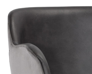 Sunpan Owen Office Chair - Modern Urban Design in Town Grey Faux Leather with Easy Mobility Castors