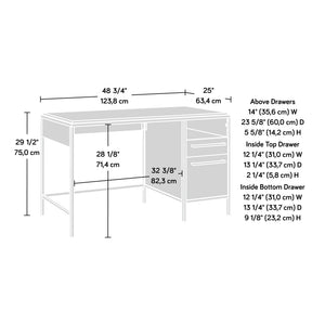English Elm Desk, Stylish Brown Finish Desk For Home Office - Compact Design With Storage & Ample Workspace B356P367964