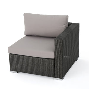 English Elm Christopher Knight Home® - SANTA SANTA ROSA Right Armchair Rattan Frame with Aluminum Accents — Weather-Resistant Stylish Seating Grey+Silver 65058.00ALUGRY