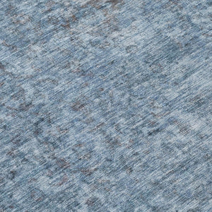 HomeRoots 5' Blue and Beige Abstract Area Rug – Stylish, Washable, and Durable for Indoor/Outdoor Spaces 8' Round 616000