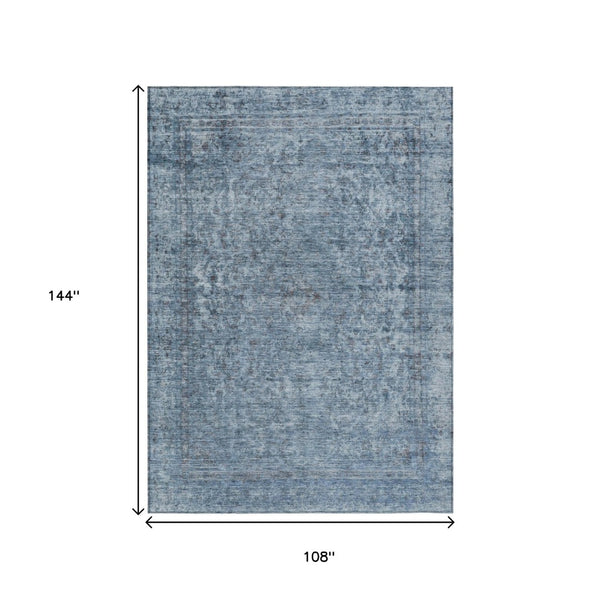 HomeRoots 5' Blue and Beige Abstract Area Rug – Stylish, Washable, and Durable for Indoor/Outdoor Spaces 9' X 12' 616002