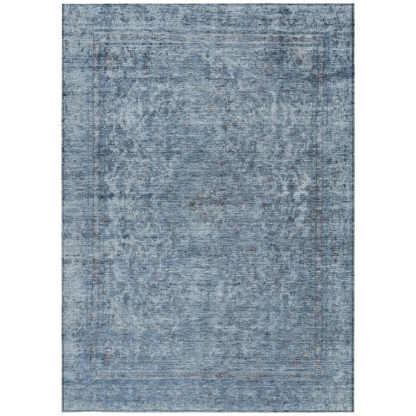 HomeRoots 5' Blue and Beige Abstract Area Rug – Stylish, Washable, and Durable for Indoor/Outdoor Spaces 10' X 14' 616003
