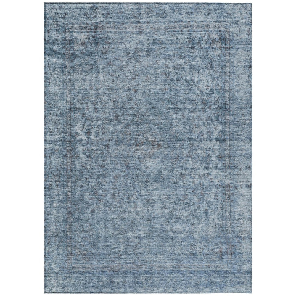 HomeRoots 5' Blue and Beige Abstract Area Rug – Stylish, Washable, and Durable for Indoor/Outdoor Spaces 10' X 14' 616003