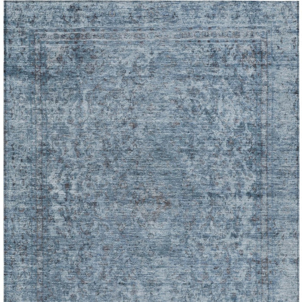 HomeRoots 5' Blue and Beige Abstract Area Rug – Stylish, Washable, and Durable for Indoor/Outdoor Spaces 10' X 14' 616003