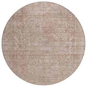 HomeRoots 5' Copper and Beige Abstract Area Rug – Stylish, Durable, Washable for Indoor & Outdoor Spaces 8' Round 616006