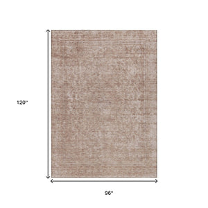 HomeRoots 5' Copper and Beige Abstract Area Rug – Stylish, Durable, Washable for Indoor & Outdoor Spaces 8' X 10' 616007