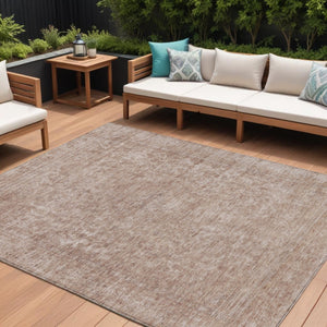HomeRoots 5' Copper and Beige Abstract Area Rug – Stylish, Durable, Washable for Indoor & Outdoor Spaces 8' X 10' 616007