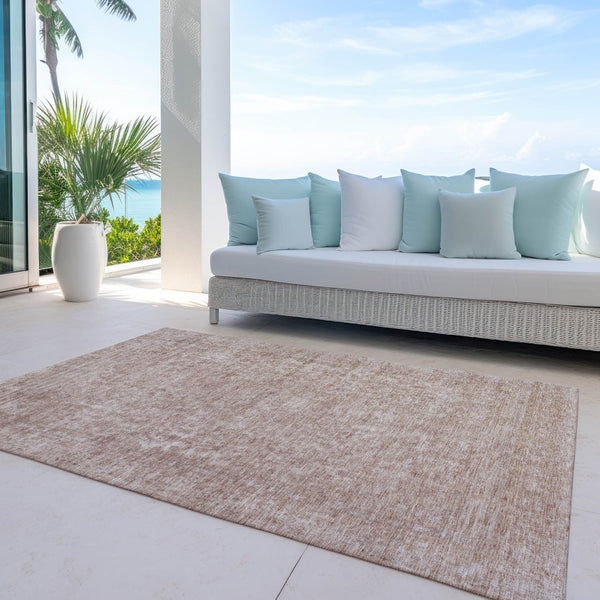 HomeRoots 5' Copper and Beige Abstract Area Rug – Stylish, Durable, Washable for Indoor & Outdoor Spaces 8' X 10' 616007