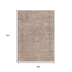 HomeRoots 5' Copper and Beige Abstract Area Rug – Stylish, Durable, Washable for Indoor & Outdoor Spaces 9' X 12' 616008
