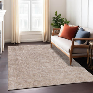 HomeRoots 5' Copper and Beige Abstract Area Rug – Stylish, Durable, Washable for Indoor & Outdoor Spaces 9' X 12' 616008