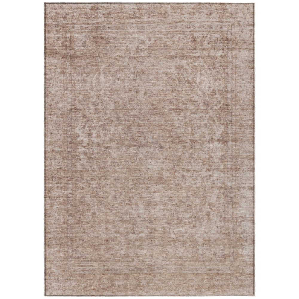 HomeRoots 5' Copper and Beige Abstract Area Rug – Stylish, Durable, Washable for Indoor & Outdoor Spaces 10' X 14' 616009