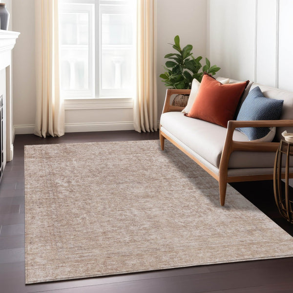HomeRoots 5' Copper and Beige Abstract Area Rug – Stylish, Durable, Washable for Indoor & Outdoor Spaces 10' X 14' 616009