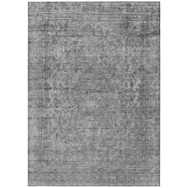 HomeRoots 5' Abstract Gray and Beige Indoor Outdoor Area Rug – Stylish, Durable, Washable for Easy Care 5' X 8' 616011
