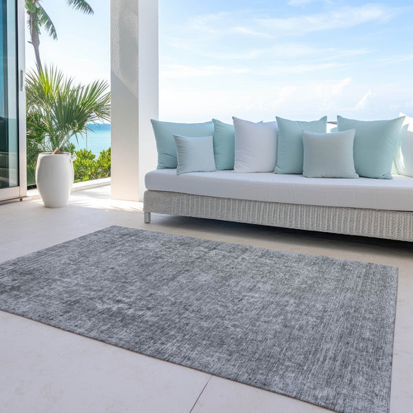 HomeRoots 5' Abstract Gray and Beige Indoor Outdoor Area Rug – Stylish, Durable, Washable for Easy Care 5' X 8' 616011