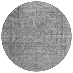 HomeRoots 5' Abstract Gray and Beige Indoor Outdoor Area Rug – Stylish, Durable, Washable for Easy Care 8' Round 616012