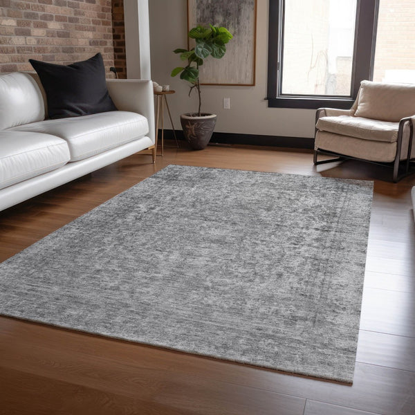 HomeRoots 5' Abstract Gray and Beige Indoor Outdoor Area Rug – Stylish, Durable, Washable for Easy Care 9' X 12' 616014