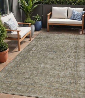 HomeRoots 5' Stylish Abstract Area Rug - Durable, Washable Design for Indoor & Outdoor Spaces, Stain Resistant 5' X 8' 616017